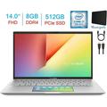 Asus Vivobook S14 14 FHD 1080p Display Laptop Intel Core i7-8565U 8GB RAM 512GB SSD Backlit Keyboard with Mazepoly Accessories