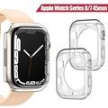 [2 Pack] IClover Apple Watch [45mm Series 8 & Series 7] Bumper Case Soft Slim Lightweight TPU Full Body Protective Cover for iWatch Series 8/7 45mm (Crystal Clear)