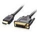 HDMI to DVI Adapter HDMI to DVI Cable by Insten HDMI to DVI Adapter Cable HDMI to DVI D 24+1 Male Gold Adapter Cord 5FT