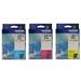 Brother Genuine LC-20E (LC20EC LC20EM LC20EY) Super High Yield Color Ink Cartridge Set