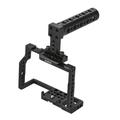 Andoer G85 Aluminum Alloy Cage + Handle Kit with Many 14 and 38 Mounting Holes 2 Cold Shoe Socket for G85G80 to Mount Microphone Monitor Video Tripod