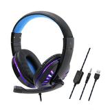 MABOTO SY755MV Luminous Game Headphone Over-ear Gaming Headset with Microphone PC Gamer 3.5mm Headphones Noise Cancelling Compatible with Xbox Laptop Computer