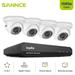 SANNCE 4CH DVR CCTV System 4PCS 2MP IP66 Waterproof Outdoor Security White Dome Cameras CCTV Surveillance Kit Without HDD