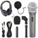 Samson Q2U Recording and Podcasting Pack with USB/XLR Dynamic Microphone + Samson SR350 Over-Ear Stereo Headphones + Pop Filter & Foam Windscreen