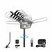 Digital TV Antenna Outdoor Antenna Amplified HDTV Antenna Motorized 360 Degree Rotation 150 Miles with 33FT RG6 Coax Cable & Mounting Pole