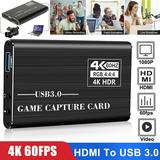 Capture Card USB 3.0 HD 1080P 60 Ultra-Low Latency High Performance HDMI Capture Card for Video Streaming PS5 PS4