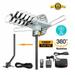 HDTV Antenna Amplified Digital Outdoor Antenna with Mounting Pole - 150 Miles Range - 360 Degree Rotation Wireless Remote - Snap-On Installation Support 2 TVs