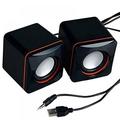 DABOOM Mini Cube Bookshelf Speakers USB Powered Stereo Speaker Home Theater Application and Audio Stereo Surround Sound System - 1 Pair - Black