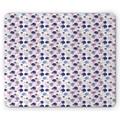 Swans Mouse Pad Repetitive Spring Blooming Gracious Animal Floral Print Rectangle Non-Slip Rubber Mousepad Baby Pink Sea Blue by Ambesonne