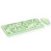 Mofii 666 Keyboard Combo Wireless 2.4G Mixed Color 110 Key Keyboard Set with Round Punk Keycaps for Girl Green