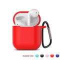 For AirPods 1st / AirPods 2nd Silicone Case AirPods 1 / 2 Case with Keychain Njjex Shockproof Protective Premium Silicone Cover Skin for Apple Airpods 1st / 2nd-Red