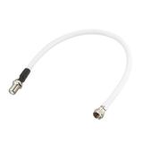 Uxcell 2ft RG6 F Type Male to F Type Female Short Size Coaxial Cable Plastic White 1pcs