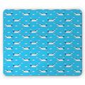 Sky Mouse Pad Sky Pattern with the Flying Horse Pegasus Wings on a Blue Background Rectangle Non-Slip Rubber Mousepad Sky Blue Navy Blue by Ambesonne