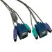 SANOXY Cables and Adapters; 10ft Super Miniature 3 in 1 KVM Cable Super VGA M/F + PS/2 Keyboard & Mouse with Ferrite (1 End Only) Gray
