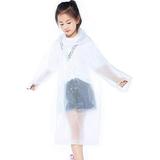 Thicker Reusable Raincoat Rain Poncho Jacket Slicker for Children Boy Girl Kids White