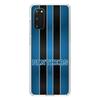 DistinctInk Clear Shockproof Hybrid Case for Galaxy S20 PLUS / 5G (6.7 Screen) - TPU Bumper Acrylic Back Tempered Glass Screen Protector - Blue Black Panthers - Football Team