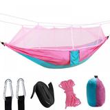 Camping Hammock Double & Single Portable Hammocks with 2 Tree Straps Outdoor Mosquito Net Hammock Lightweight Nylon Parachute Hammocks for Backpacking Travel Beach Backyard Patio Hiking