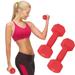 VKEKIEO Neoprene Dumbbell Hand Weights Set of 2 Anti-Slip Women Small Dumbbells(6lbs 8lbs 10lbs 12lbs 15lbs) Hex Anti-roll Design Red