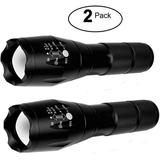 2 Pack Tactical Flashlight Torch Military LED Flashlights 5 Modes 1200 Lumens Tactical Led Waterproof Handheld Flashlight for Camping Biking Hiking Outdoor Home Emergency