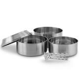 Solo Stove Nested Stainless Steel Camping Outdoor 3 Pot Set With Universal Lid