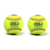 Barnett OSS-2 Practice SoftBall Ball Soft Touch Size 12 White 2 Pieces