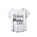 Thread Tank Livin That Tennis Mom Life Women s Fashion Relaxed Slouchy Dolman T-Shirt Tee Heather White Medium