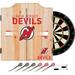 NHL Dart Cabinet Set with Darts and Board - New Jersey Devils