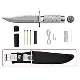 SE 8 Survival Knife with a Compass and Survival Kit in a Nylon Pouch - KFD1522