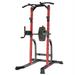 Ainfox Power Tower Multi-Function Home Strength Training Tower Dip Stand Workout Station Black and Red