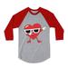 Tstars Boys Unisex Valentine s Day Cool Shirts for Kids Love Dabbing Heart Love Dab Valentine s Day Gift Idea for Boy 3-4 Sleeve Baseball Raglan Toddler Shirt