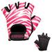 Contraband Pink Label 5277 Womens Design Series Zebra Print Lifting Gloves (Pair) - Lightweight Vegan Medium Padded Microfiber Amara Leather w/Griplock Silicone (Pink/White Medium)