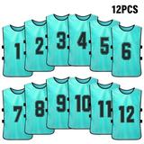 12PCS Kid s Football Pinnies Quick Drying Soccer Jerseys Youth Sports Scrimmage Basketball Team Training Numbered Bibs Practice Sports Vest