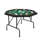 Karmas Product Folding Casino Poker Table with Cup & Foldable Leg for 8 Player Octagon Texas Hold em Poker Mat for Blackjack Club Family Games