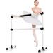 Goplus Portable Ballet Barre 4ft Freestanding Adjustable Double Dance Bar Silver