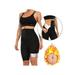 Sauna Sweat Shapewear High Waisted Pants Mid Thigh Workout Suit Waist Trainer Weight Loss Lower Body Shaper Sweatsuit Exercise Fitness Gym Inner Vinyl for Women Men