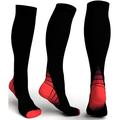 1-6-Pair Knee High Compression Socks Women with New Fun Pattern - Pro Support Stockings Hose Made for Pregnancy Foot Aches Running Nurses Travel