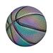 Bowake Holographic Glowing Reflective Basketball Lighted Glow Basketball Night Game