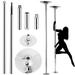 Adjustable Dance Pole Portable Stripper Pole Static Spinning Exercise Fitness Silver