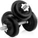 Yes4All 50 lbs Adjustable Dumbbell Weight Set Cast Iron Dumbbell Pair