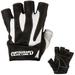 Contraband Black Label 5150 Mens Pro Leather Fingerless Weight Lifting Gloves - Durable Light - Medium Padded Split Leather Gym Gloves - Perfect Classic Lifting Gloves (Pair) (White Medium)