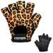 Contraband Pink Label 5297 Womens Design Series Leopard Print Lifting Gloves (Pair) - Lightweight Vegan Medium Padded Microfiber Amara Leather w/Griplock Silicone (Orange/Black Small)