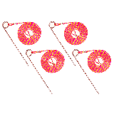 Gator Jawn Heavy Duty with 10 ft. Nylon Rope Tent Stakes- 4 Pack Zinc Plated (Pink & Orange)