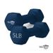 WeCare Fitness 5lb Neoprene Dumbbell Pair - Blue