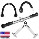 Fitness Maniac Tricep Rope Single Pull Down Press Cable V Metal Attachment Home Gym Exercise Equipment