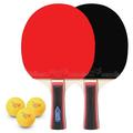 Table Tennis 2 Player Set 2 Table Tennis Bats Rackets with 3 Ping Pong Balls for Students Beginners