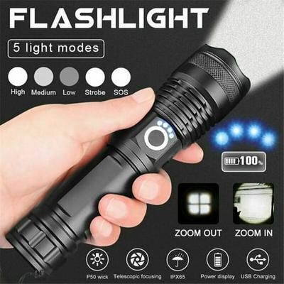 90000 Lumens Powerful Flashlight Usb Rechargeable Waterproof Xhp70 Searchlight Super Bright 5 Modes Led Flashlight Zoom Bar Torch For Hiking Hunting Camping Outdoor Sport Battery Included From Walmart Accuweather Shop