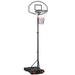 Topeakmart 6.4-8.2 Ft. Height Adjustable Basketball Hoop System with Wheels Water and Sand Filled Base Black