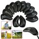 Golf 12pcs Black Leather Golf Iron Head Covers Set Headcover Number Embroideried