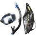 TUSA Sport Adult Visio Tri-Ex Black Series Mask and Dry Snorkel Combo Black/Metallic Blue