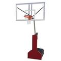 Thunder Arena Steel-Glass Portable Basketball System With Official Glass Backboard Maroon